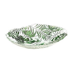 CENTRO DE MESA FOLHAGEM EM VIDRO D30XA6CM COR VERDE
