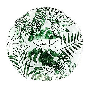CENTRO DE MESA FOLHAGEM EM VIDRO D28XA2CM COR VERDE