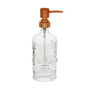 CJ 3PC P/BANHEIRO DE VIDRO FLOR DE LIS GOLD ROSÉ