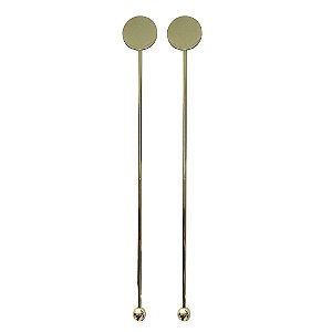 CONJUNTO DE MISTURADORES BOLINHA PARA DRINK 2 PECAS EM ACO INOX A19CM COR DOURADO
