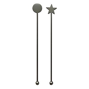 CONJUNTO DE MISTURADORES PARA DRINK 2 PECAS EM ACO INOX A19CM COR PRETO
