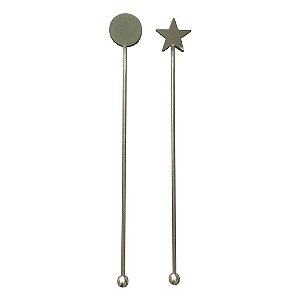 CONJUNTO DE MISTURADORES PARA DRINK 2 PECAS EM ACO INOX A19CM COR PRATA