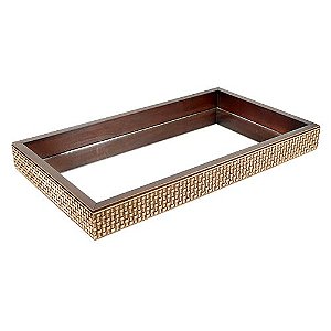 BANDEJA RETANGULAR MADEIRA TRELICA L46XP26XA4,5CM COR MARROM