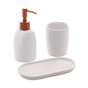 CJ 3PC P/BANHEIRO DE CERÂMICA LONDRES BRANCO E PRETO