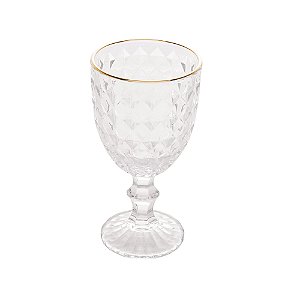 CJ 6 TAÇAS VIDRO P/ÁGUA C/FIO DOURADO ROMAN 345ml