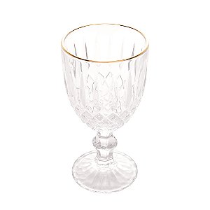 CJ 6 TAÇAS VIDRO P/ÁGUA C/FIO DOURADO GREEK 345ml