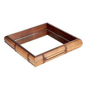 BANDEJA QUADRADA DE MADEIRA BAMBOO L36XP36XA4,5CM COR MARROM