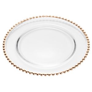 SOUSPLAT CRISTAL C/BORDA ROSE PEARL 32cm