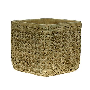 VASO DECORATIVO CIMENTO PALHA 17x15cm