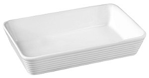 TRAVESSA RETANGULAR EM PORCELANA L35,5XP24,5XA6,8CM