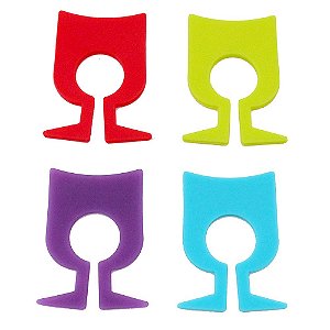 JOGO DE 12 MARCADORES DE TACA EM SILICONE COLORIDO