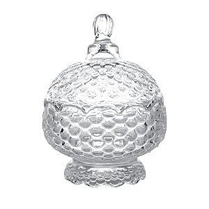 POTICHE DECORATIVO C/PÉ CRISTAL DE CHUMBO PINEAPPLE 11x15cm