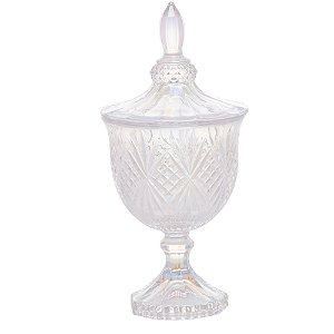 POTICHE DECORATIVO C/PÉ CRISTAL CHUMBO DUBLIN 11,5x24,5cm