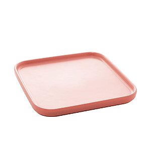 CJ 3 PETISQUEIRAS PORCELANA QUADRADA NÓRDICA ROSA 15x15x2cm