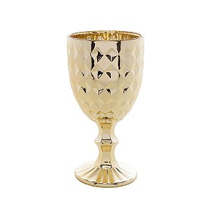 CJ 6 TAÇAS VIDRO P/ÁGUA ROMAN DOURADO 345ml