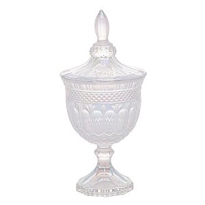 POTICHE DECORATIVO C/PÉ CRISTAL CHUMBO BRANDON 11,5x24,5cm