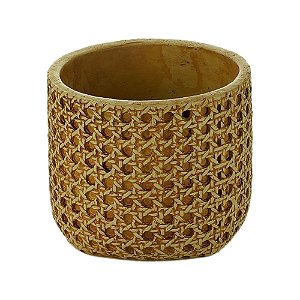 VASO DECORATIVO RESINA PALHA 14x12cm
