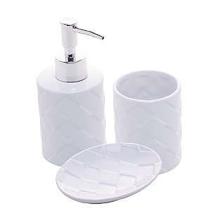CJ 3PC P/BANHEIRO DE CERÂMICA TOULON BRANCO