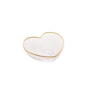BOWL VIDRO C/BORDA DOURADA HEART 9x8x4cm