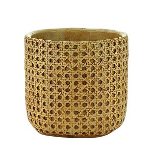 VASO DECORATIVO RESINA PALHA 17x16cm