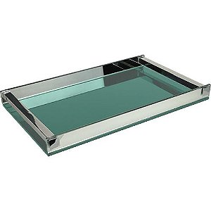 BANDEJA COSMOPOLIT RETANGULAR ESPELHAD ALCA ACO INOX 50X30X4