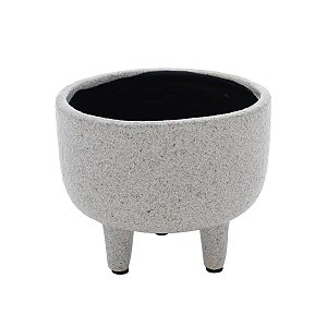 VASO DECORATIVO PORCELANA CINZA 15x12cm