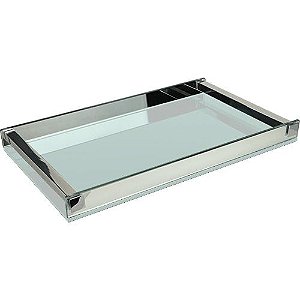 BANDEJA COSMOPOLIT RETANGULAR ESPELHAD ALCA ACO INOX 40X25X4