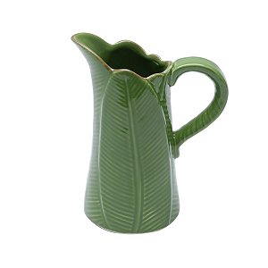 JARRO DE CERÂMICA BANANA LEAF VERDE 14x9x17,5cm