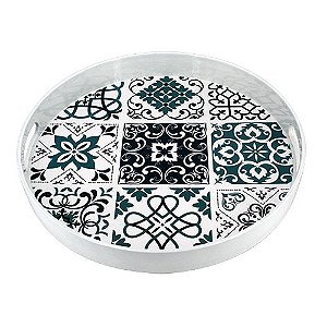 BANDEJA AZULEJO EM PLASTICO D33CM