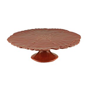 PRATO P/BOLO PORCELANA C/PÉ LILLY ROSE 30x9cm