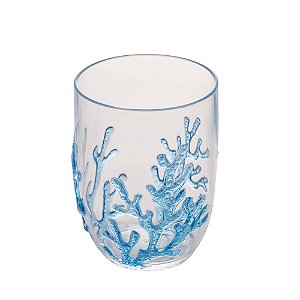 CJ 6 COPOS BAIXOS ACRÍLICO CORAL AZUL 465ml