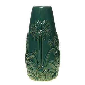VASO DECORATIVO CERÂMICA PALMEIRA VERDE 15x32cm