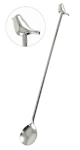 CJ COLHER BAR BIRD 2 PECAS EM ZINCO L6XP2,5XA22CM PRATA