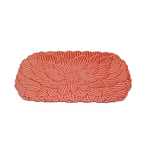 TRAVESSA PORCELANA DAISY CORAL 36x23x3cm