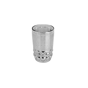 CJ 6 COPOS ALTOS DE VIDRO LIBÉLULA CINZA METALIZADO 350ml