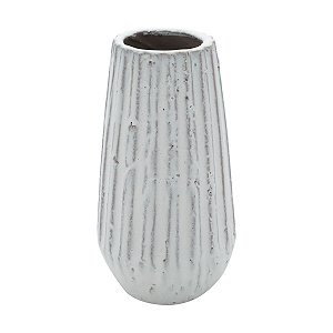 VASO DECORATIVO PORCELANA BRANCO 13x24cm