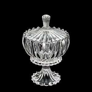 BOMBONIERE DE CRISTAL C/PÉ E TAMPA GENEVA 11X17,5CM