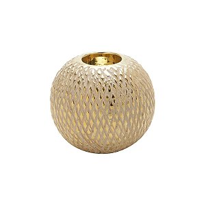 VASO DECORATIVO CERÂMICA DOURADO 12x11cm