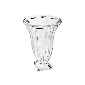 VASO DE CRISTAL C/PÉ PANEL LIRIO TRANSPARENTE 25X35,5cm
