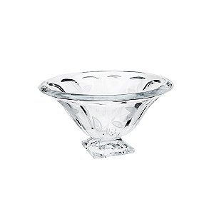 CENTRO DE MESA DECORATIVO DE CRISTAL C/PÉ PANEL LIRIO TRANSPARENTE 37X20cm