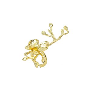 CJ 2 ANÉIS P/GUARDANAPO DE ZAMAC TREE STICK DOURADO 6X13cm