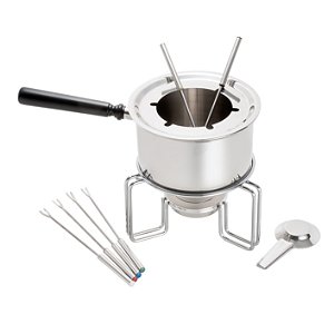 RECHAUD P/FONDUE DE AÇO INOX C/6 GARFOS 28CM