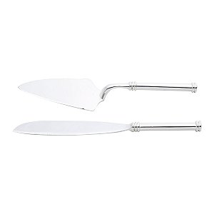CJ. 2 TALHERES P/ BOLO PRATEADO CLARK 27,5CM