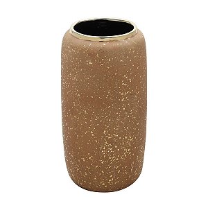 VASO DECORATIVO CERÂMICA DOURADO/TERRACOTA 18x35cm