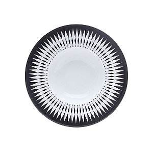 JG 6 PRATOS FUNDO DE PORCELANA LIMOGES ALCHIME NOIRE 23CM