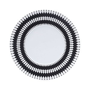 JG 6 PRATOS RASO DE PORCELANA LIMOGES ALCHIME NOIRE 27CM