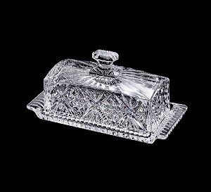 MANTEGUEIRA DE CRISTAL C/TAMPA DUBLIN 20,5X9X10,5CM
