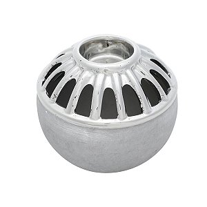 VASO DECORATIVO CERÂMICA PRATEADO/CINZA 12x10cm