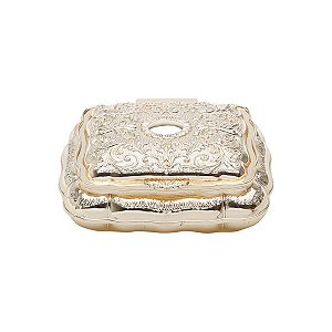 PORTA JÓIA RETANGULAR DE ZAMAC DOURADO 13CM