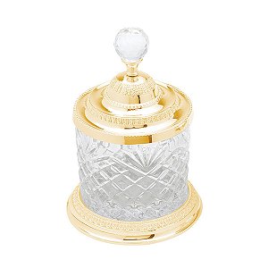 POTE MULTIUSO DE ZAMAC CRISTAL DOURADO 10,5x16,5cm
